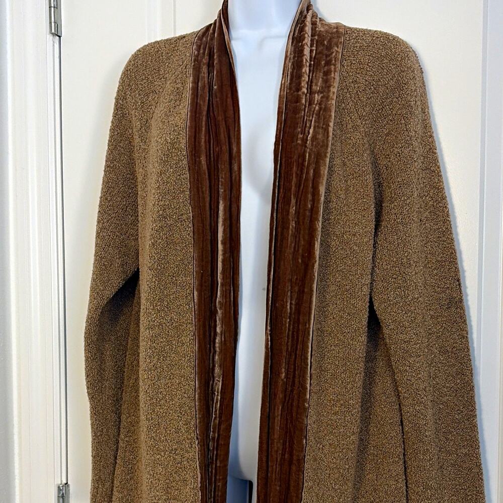 J. Jill merino wool silk blend Open Front Cardigan Sweater L quiet luxury